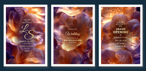 Wedding invitation template, business brochure template, flyer design, universal background, versatile vector background, creative brochure template, floral party invitation template