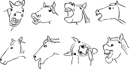 ファニーな馬の顔セット