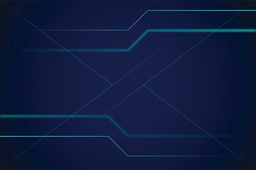 Blue and Black Abstract Technology Background with Glowing Lines