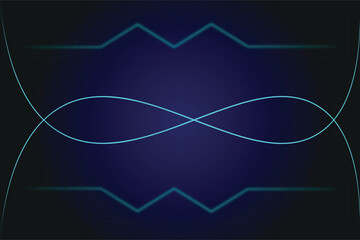 Abstract Blue Infinity Loop Background with Digital Waves