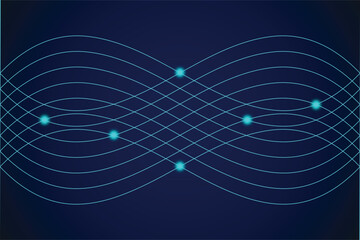 Abstract Digital Wave Background with Glowing Dots - Futuristic Tech Pattern