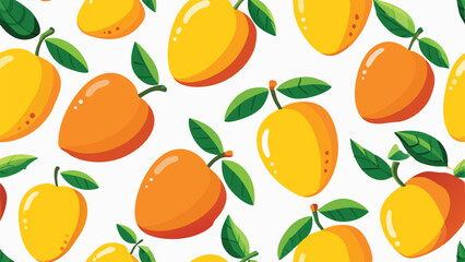 Obraz premium mango fruit seamless pattern vector art and illustration