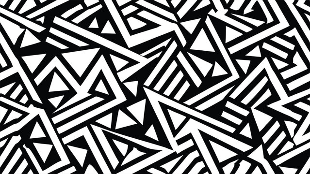 Abstract black and white geometric pattern design
