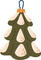 Fire tree Christmas toy vector illustration