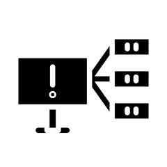 cyber attack glyph icon