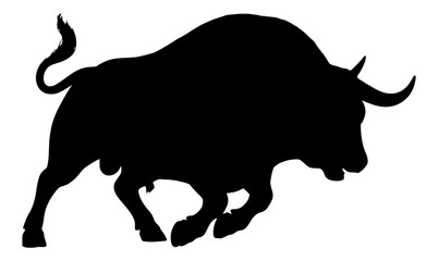 Vector Silhouette Of A Bull.