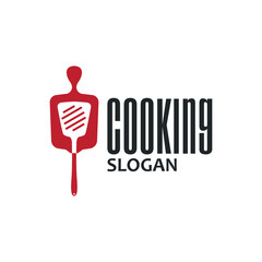 elegant silhouette concept design of cooking logo with chef hat icon, and equipment silhouette symbol for restaurant, bar, cafe, catering business template illustration for poster