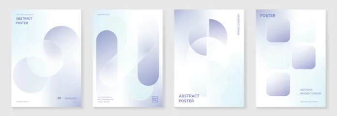  Modern gradient liquid glass poster background vector set.Cover template with perspective geometric prism shape. Ideal design for social media, cover, banner, wallpaper, promotion, ads. © TWINS DESIGN STUDIO