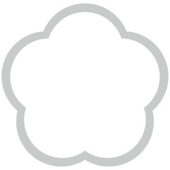 Simple Flower Shape Frame Gray Lines