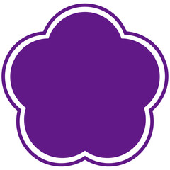 Simple Flower Shape Frame White Lines Blue Violet Fill