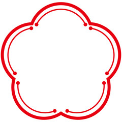 Simple Flower Shape Frame Red Lines