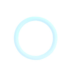 Glowing light blue ring shape with soft edges isolated on transparent background