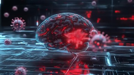 Virus Attacking Human Brain. - Powered by Adobe
