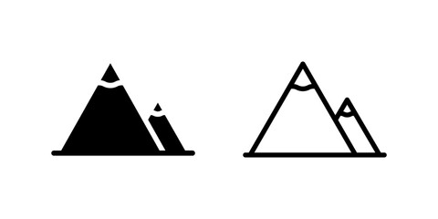Icon set of mountain peaks, suitable for hiking, adventure, and nature themes