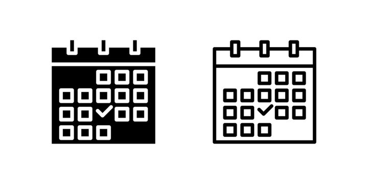 Calendar or itinerary icon set ideal for scheduling trips and events
