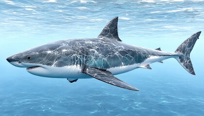 Fototapeta premium Great white shark underwater