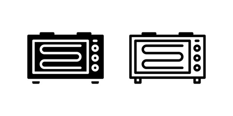 Small electric grill icon set for solo cooking and bachelor kitchen setups