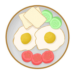 Delicious Fried Eggs Breakfast Plate