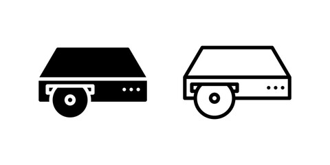 Electronic DVD player icon set for video playback and home entertainment © mattbadal