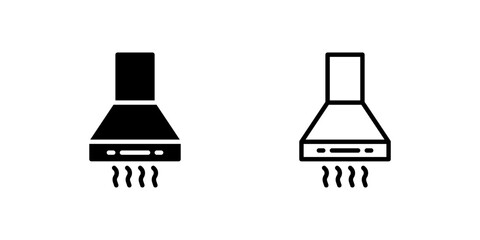 Obraz premium Range hood icon set for smoke and odor extraction in modern kitchens