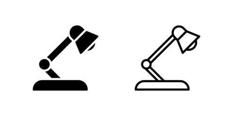 Table lamp icon set for focused lighting and reading spaces