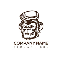 Monkey mascot logo design
