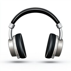 Stylish Black Headphones with Silver Accents on a White Background for Music and Audio Lovers