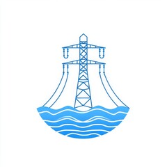 Power Transmission Tower with Water Wave Design Suitable for Energy, Environment, and Technology Visual Themes
