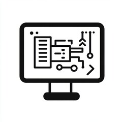 Digital Monitor Displaying Abstract Data Connections and Algorithms for Technology and Innovation Concepts in Modern Computing