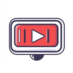 Play Button Icon for Multimedia Content Presentation and Digital Entertainment in Creative Vector Style Design