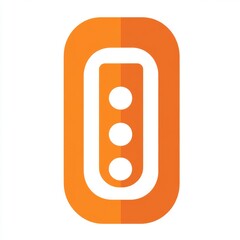 Modern icon design with three circular elements in a vibrant orange color on a rounded rectangular background