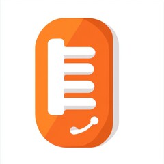 Modern Orange Telephone Icon Representing Communication and Connectivity in Digital Design