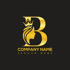 Letter B girl logo design
