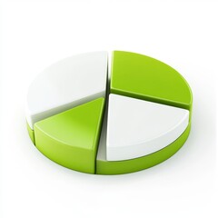 Green and White Pie Chart Segment Representing Data Visualization and Business Analytics Concept