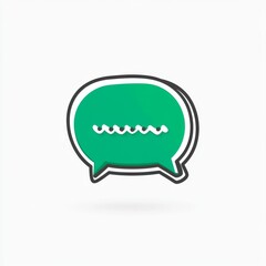 Fototapeta premium Colorful speech bubble icon with wavy line design on a white background perfect for communication and chat applications