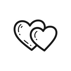 Romantic or friendship themed couple or object in hand-drawn style – Vector Illustration