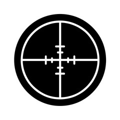Fototapeta premium Sniper scope icon filled style representing military target aiming system