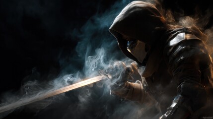 Mysterious figure sword