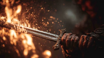 Burning sword