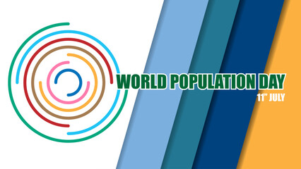 World Population Day Background Vector illustration, flat design  banner template