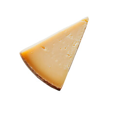 Artisanal cheese wedge on black backdrop showcasing culinary delight and texture