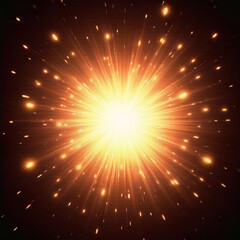 Fototapeta premium Bright Firework Explosion on Dark Night Sky