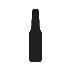 Single flat beer bottle icon isolated on a white background