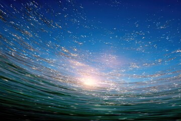 Underwater sunrise view