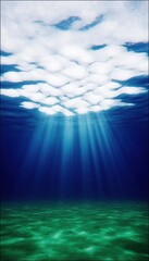 Underwater sunlit scene