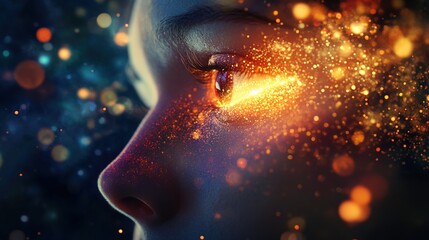 A futuristic mystic using telepathic symbols to communicate