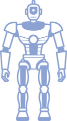 blue screen robot toy isolated