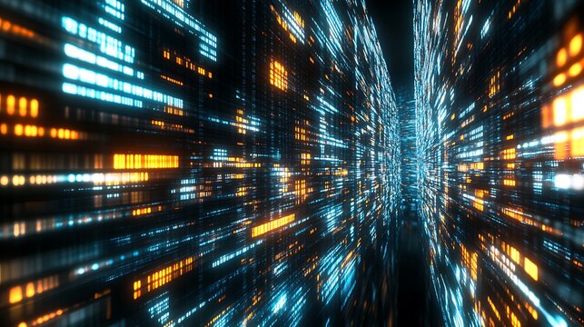 Digital tunnel of binary code (7)