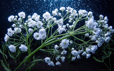 Underwater white flowers