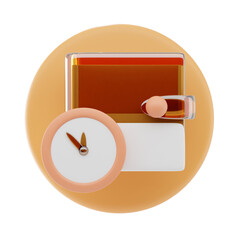3D Liquid Glass Balance History Icon with Futuristic Transparent Glossy Financial Record Design